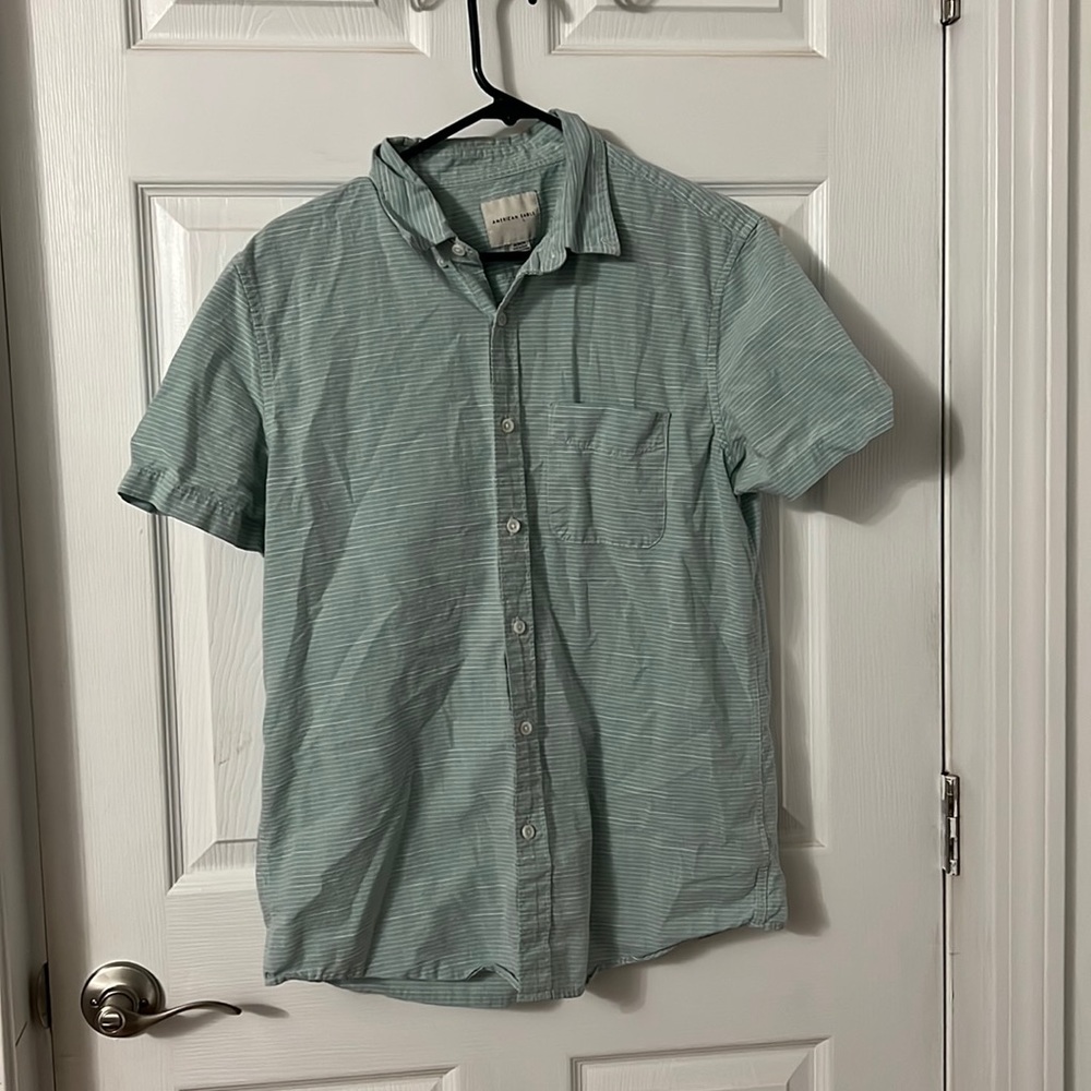 Light Blue Striped Button Up